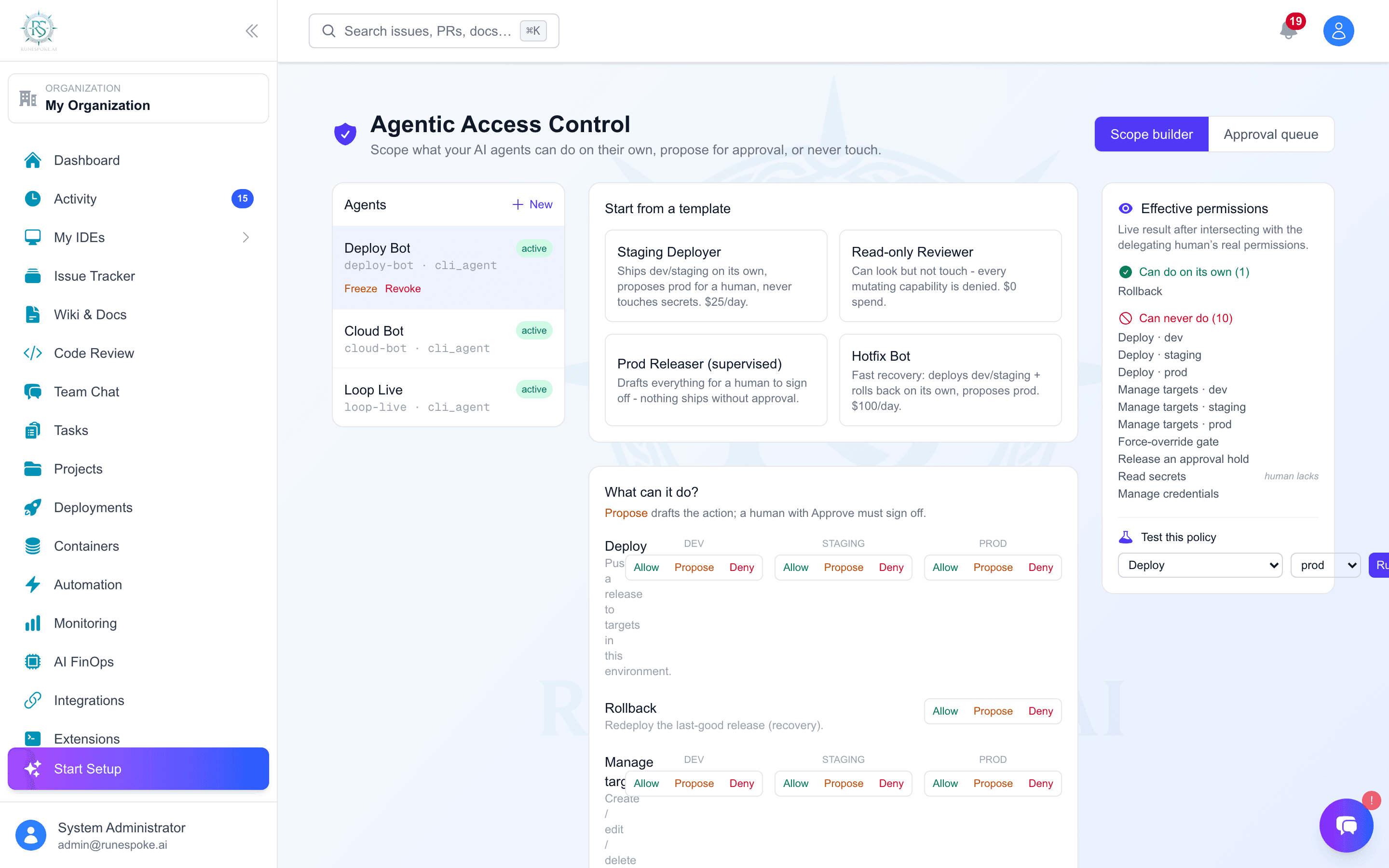 Agentic Access Control: allow, propose, or deny per agent and environment